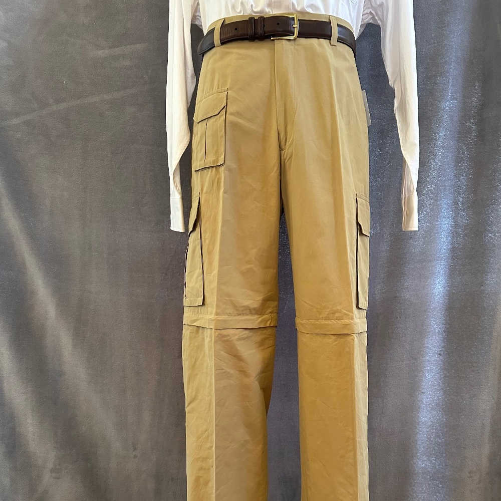 New Henry Jacobson 34x34 khaki water-repellant convertible cargo pants